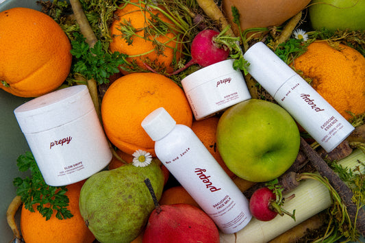 The Prepy range photographed with fresh garden produce