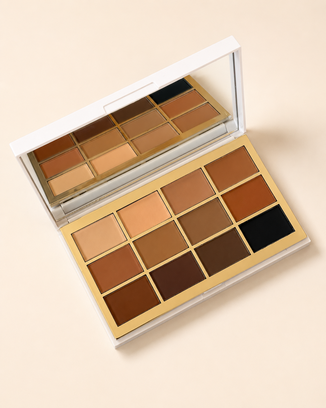 Everyday Nudes Eyeshadow Palette open, showing twelve matte neutrals