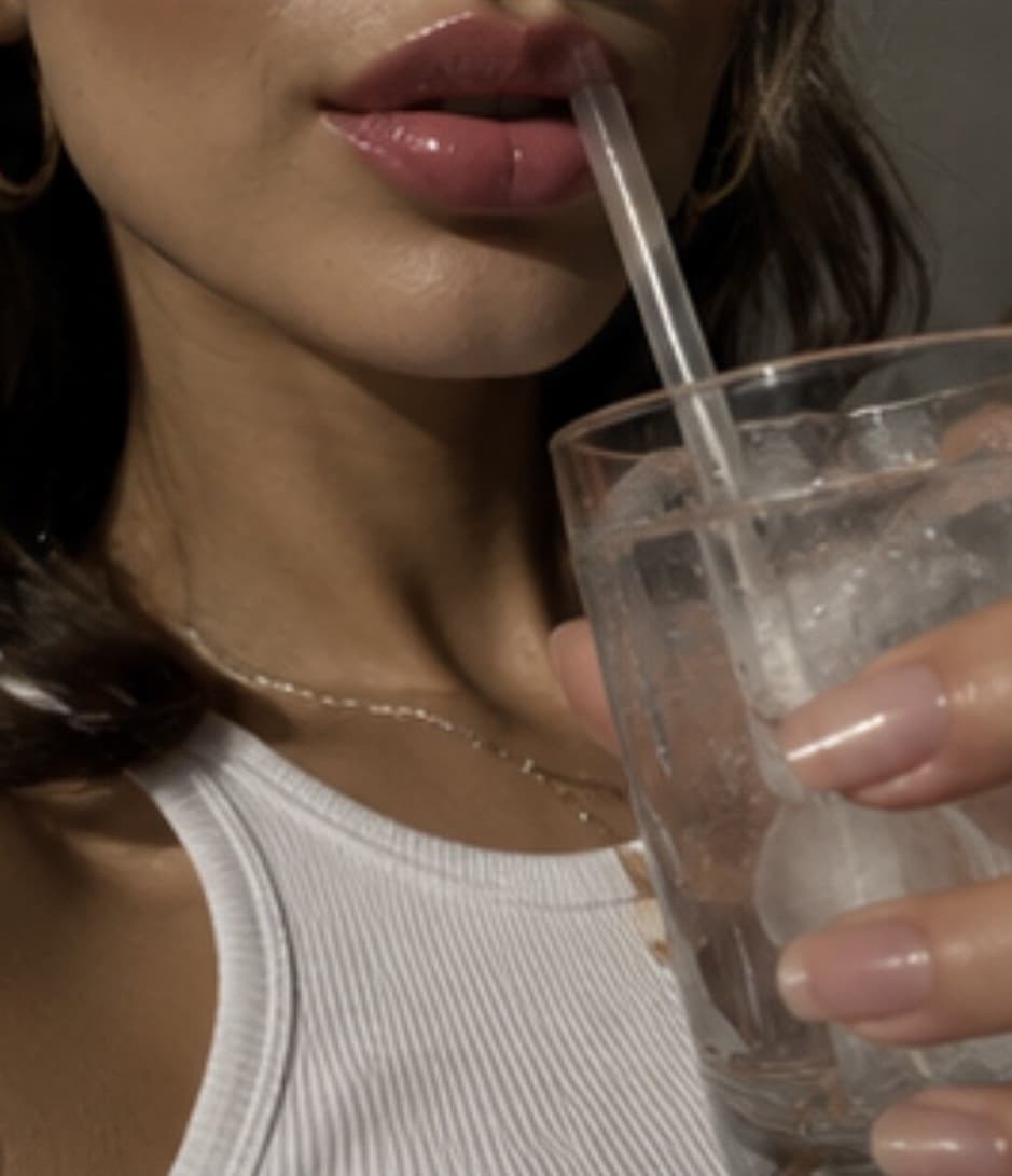 Lip Grip stays put while drinking through a straw
