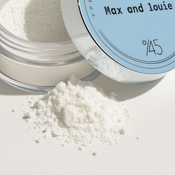 Aqueous talc-free setting powder — Max & Louie