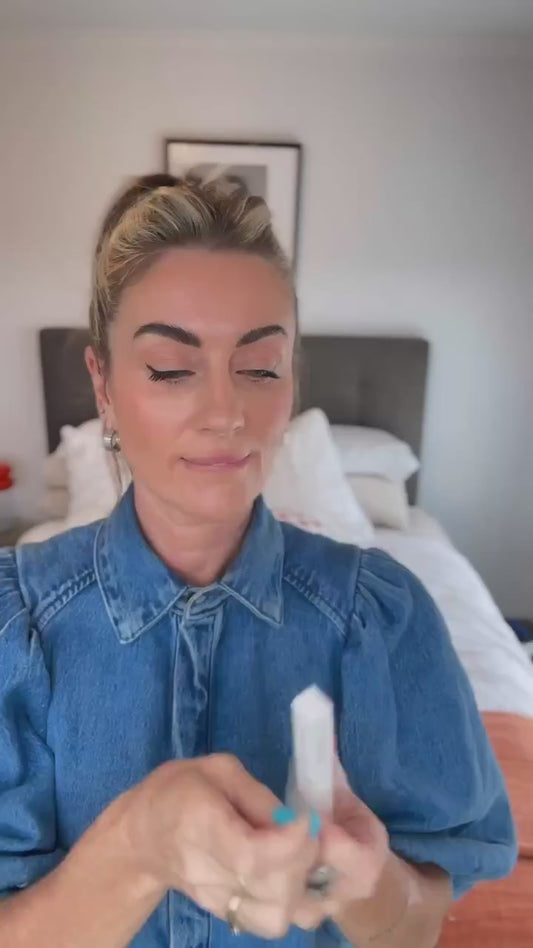 Nat, founder of Max and Louie, lining her lips with the Precision Lip Liner