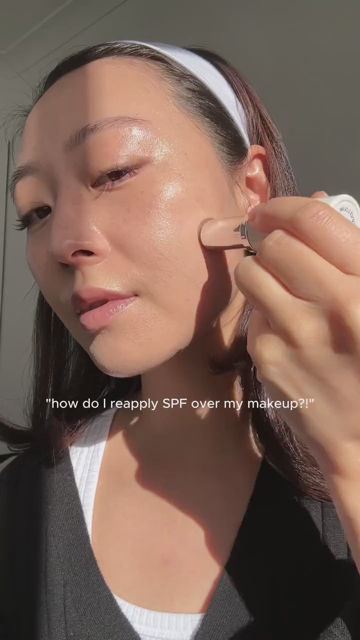 How to reapply SPF over makeup with Hydra Shield SPF 50 setting spray