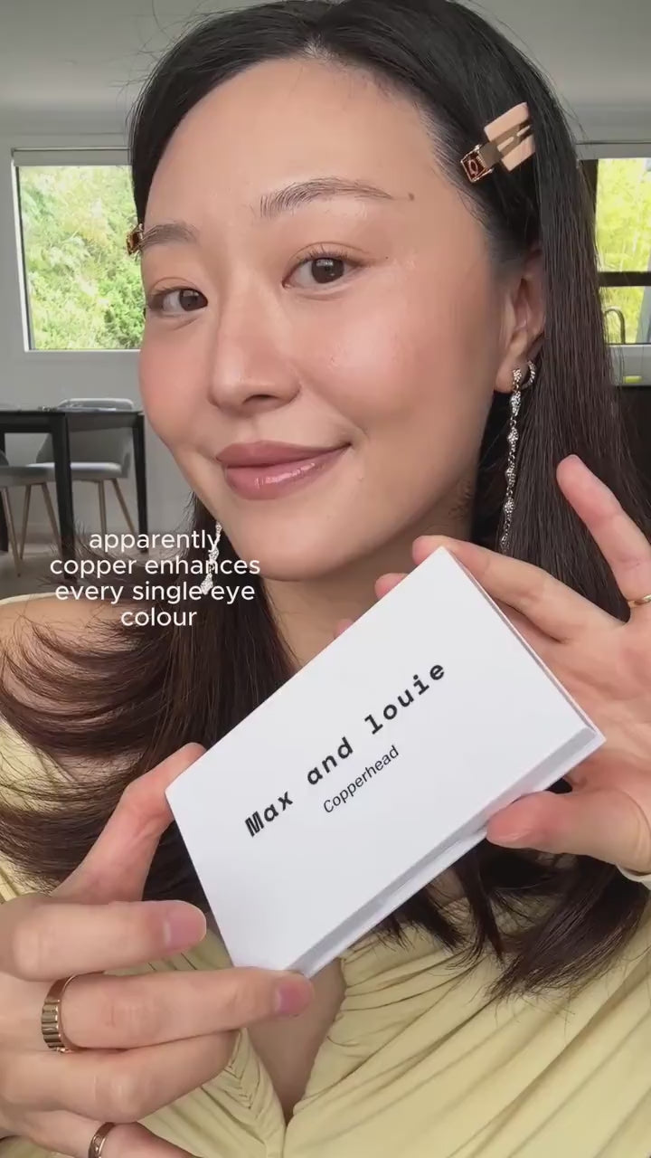 A warm copper eye with the Copperhead Eyeshadow Palette